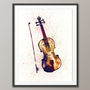 Violin Watercolour Abstract Art Print, thumbnail 3 of 4