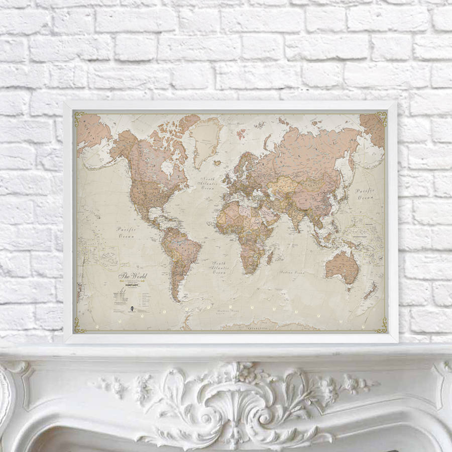 framed antique map of the world by maps international ...