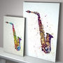 Saxophone Watercolour Abstract Art Print, thumbnail 1 of 5