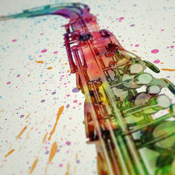 Saxophone Watercolour Abstract Art Print, 5 of 5