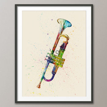 Trumpet Watercolour Abstract Art Print, 2 of 4