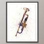 Trumpet Watercolour Abstract Art Print, thumbnail 3 of 4