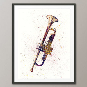 Trumpet Watercolour Abstract Art Print, 3 of 4