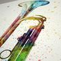 Trumpet Watercolour Abstract Art Print, thumbnail 4 of 4