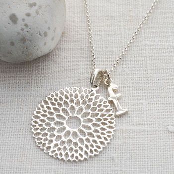 Sterling Silver Chrysanthemum Necklace, 8 of 10