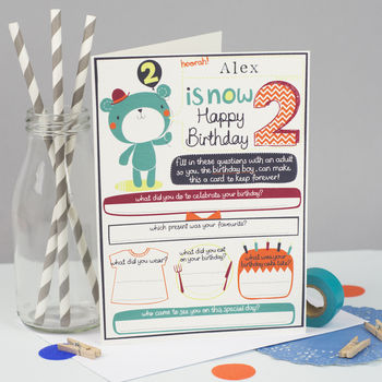 Personalised Boy's 2nd Birthday Card, 2 of 4