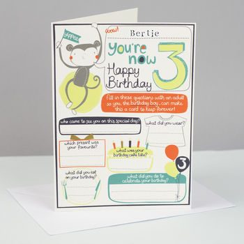 3rd Birthday Personalised Card For Boys, 3 of 4