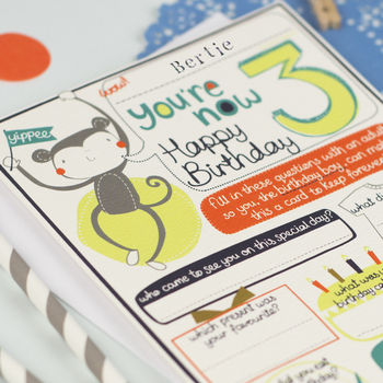 3rd Birthday Personalised Card For Boys, 2 of 4