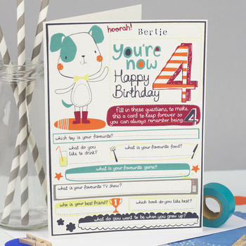 Personalised Boy's 4th Birthday Card, 3 of 4