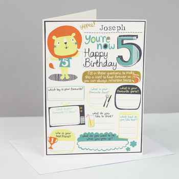 Personalised Boy's 5th Birthday Card, 4 of 4