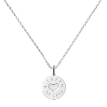 Personalised Silver And Gold Love Token Pendant, 9 of 9