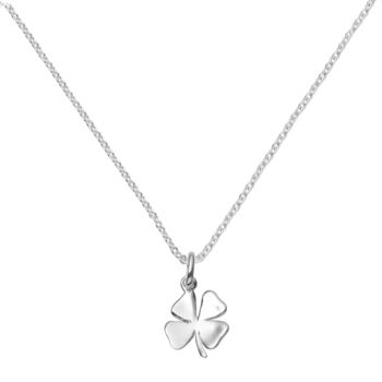 Lucky Silver Or Gold Four Leaf Clover Necklace, 8 of 8