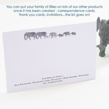 Personalised Elephant Family Print, 6 of 6
