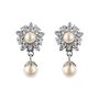 Antique Style Flower Pearl Clip On Earrings, thumbnail 2 of 6