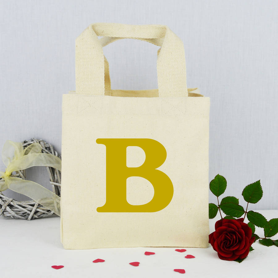 personalised initial tote bag