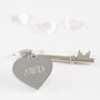 Valentine's Day Engraved Initials Heart Keyring, thumbnail 4 of 4