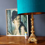 Teal Silk Lampshades With Copper Or Gold Lining, thumbnail 3 of 10