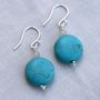 Sterling Silver And Turquoise Drop Earrings, thumbnail 2 of 5