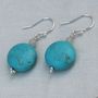 Sterling Silver And Turquoise Drop Earrings, thumbnail 3 of 5