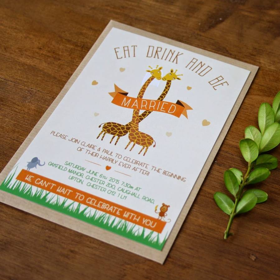 zoo themed wedding invitation bundle by rodo creative