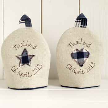 Personalised Mr And Mrs Egg Cup Cosies Gift, 4 of 11