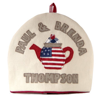 Personalised American Flag Tea Cosy Gift, 10 of 11
