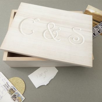 Personalised White Wooden Couples Keepsake Box, 4 of 4
