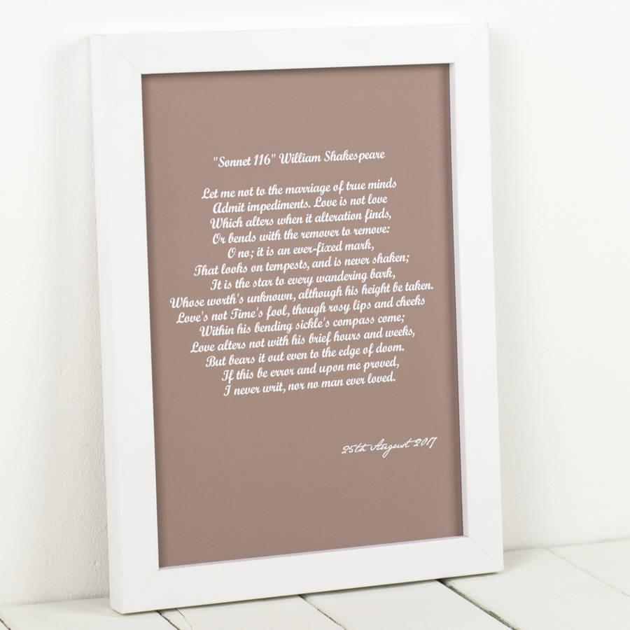 Personalised Wedding Reading Art Print By Milly Inspired ...