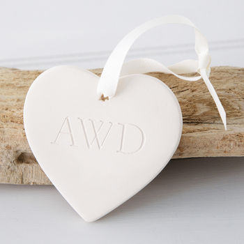 Engraved Ceramic Heart Hanging Decoration, 6 of 6