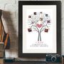 Personalised Retro Style Family Tree Framed Print, thumbnail 1 of 3