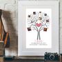Personalised Retro Style Family Tree Framed Print, thumbnail 2 of 3