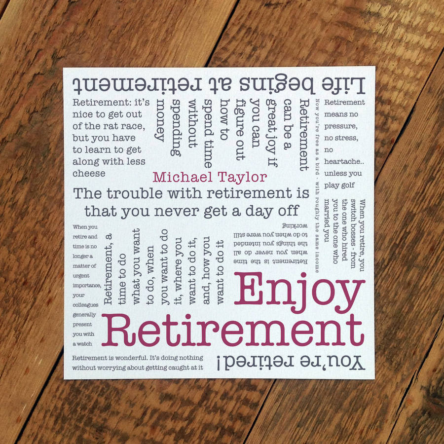 retirement card 'enjoy retirement' by coulson macleod ...