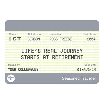 Personalised Train Ticket Retirement Print, 5 of 5