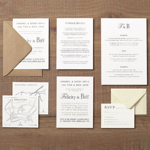 Antique Style Wedding Invitation Letterpress Style Wedding Invitation Invitations