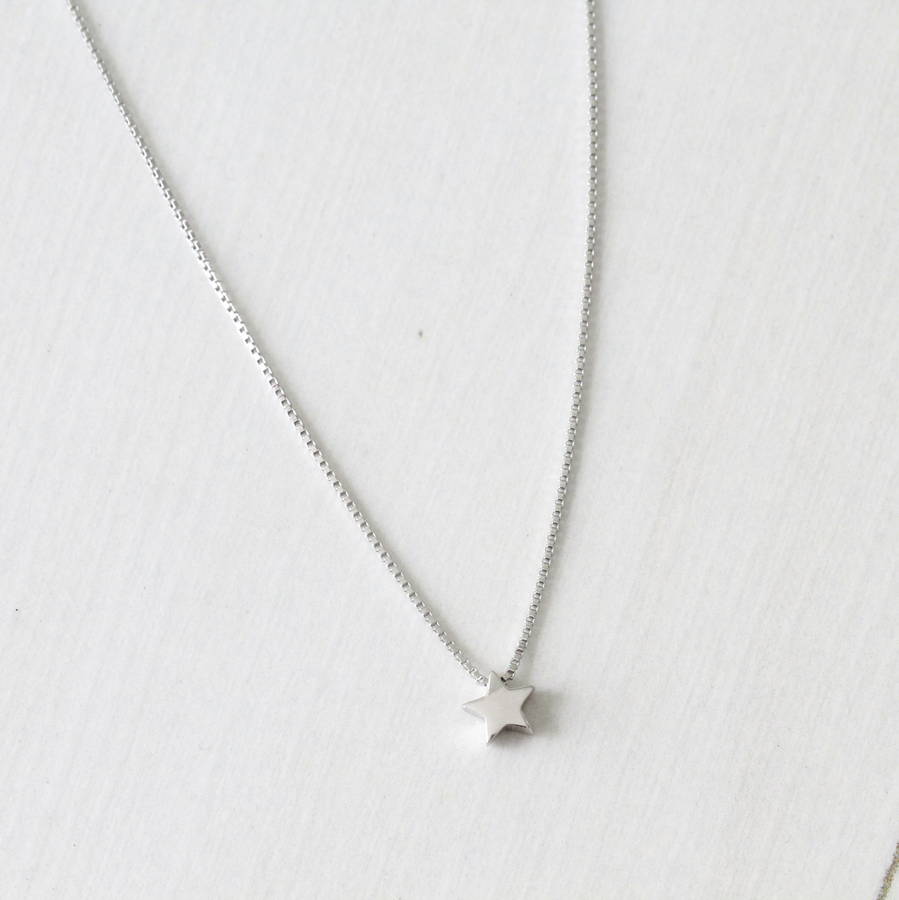 silver mini star pendant necklace by attic