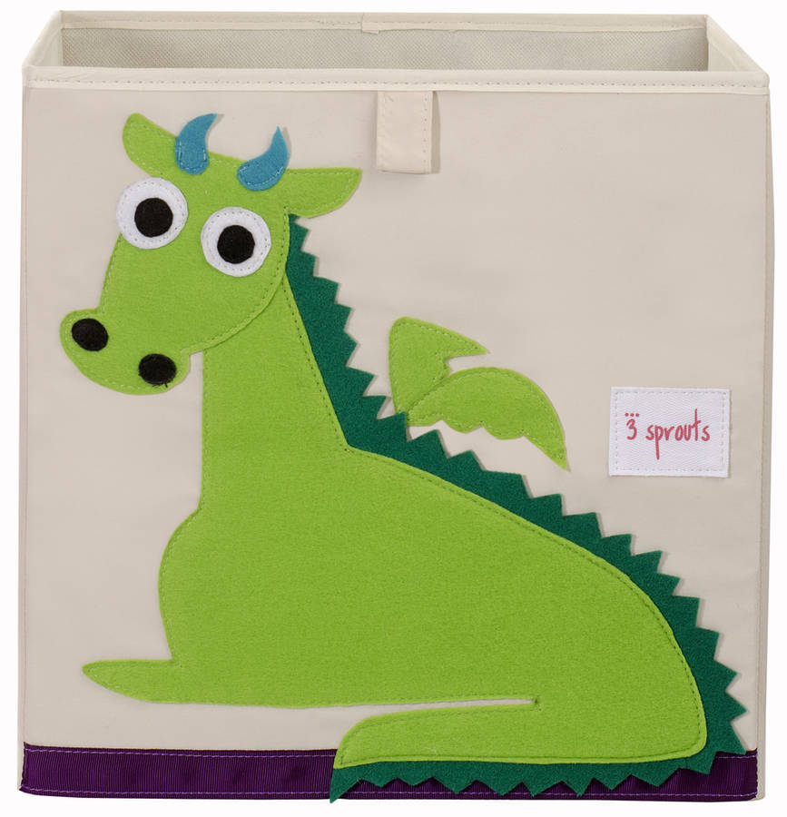 green dragon canvas storage box by the little blue owl