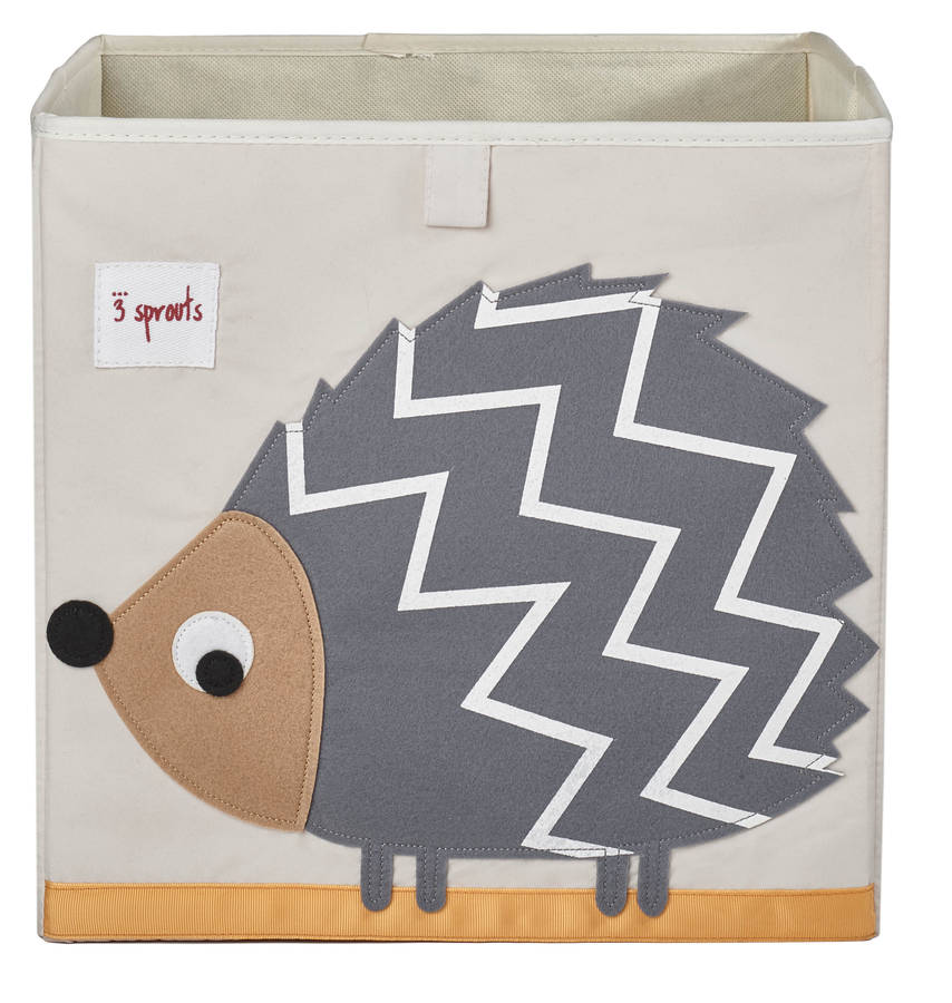 hedgehog canvas storage box by the little blue owl