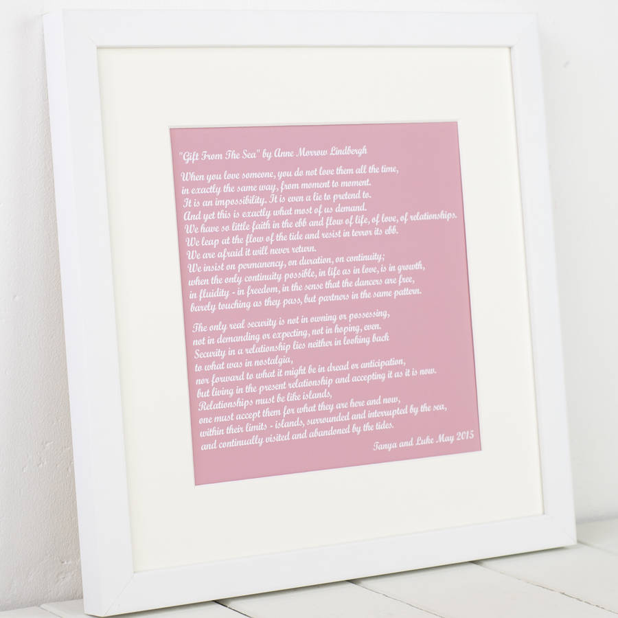 Personalised Mounted Poem Art Print By Milly Inspired ...