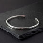Personalised Roman Numerals Silver Bangle, thumbnail 2 of 3