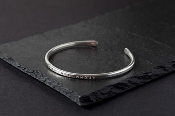 Personalised Roman Numerals Silver Bangle, 2 of 3