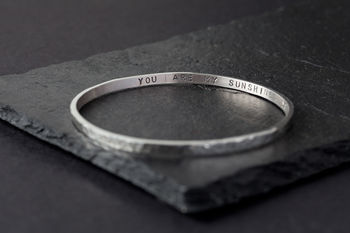Personalised Rectangle Message Bangle, 3 of 4