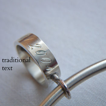 'The Day My Life Changed' Solid Silver Bangle, 3 of 7