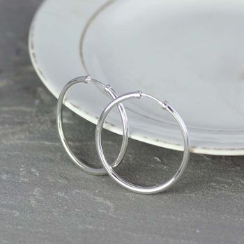 Classic Sterling Silver Hoop Earrings, 6 of 6