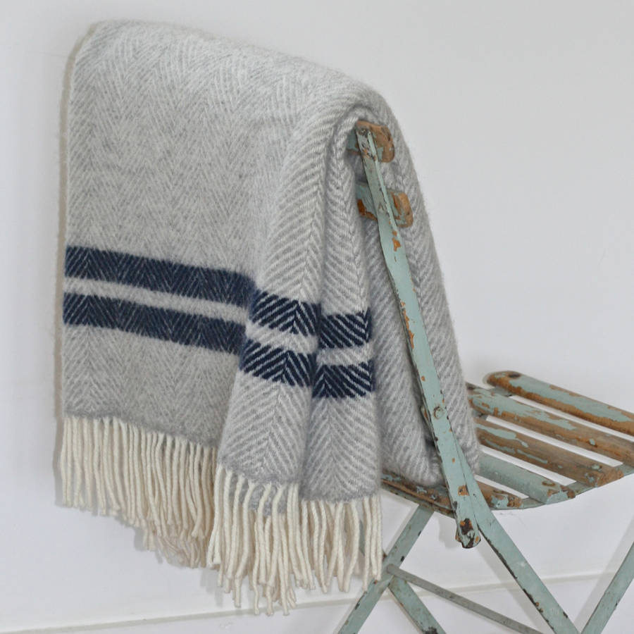 pure new wool stripe throw by hedgebetty