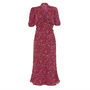 1940s Style Midi Dress In Ruby Heart Print, thumbnail 1 of 4