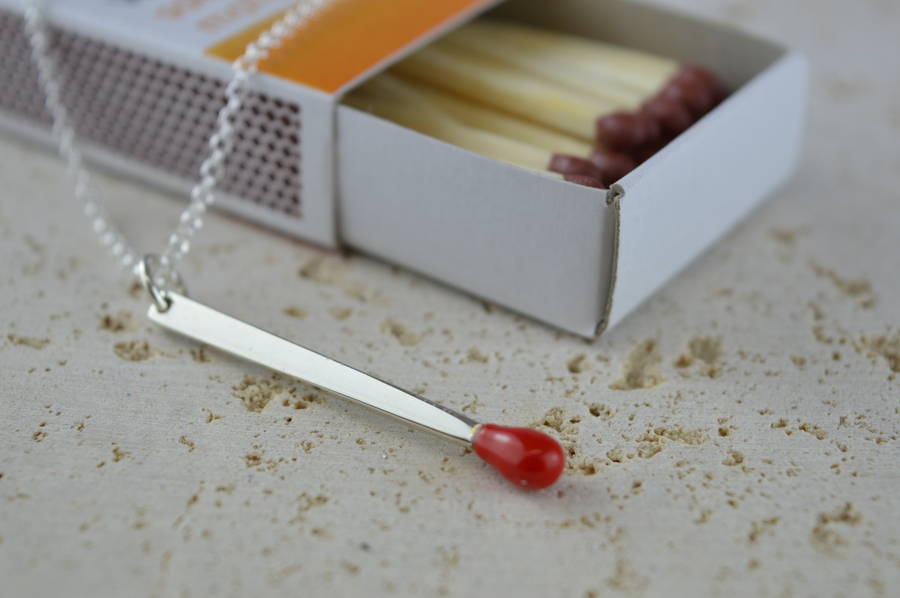 silver matchstick necklace by lily charmed