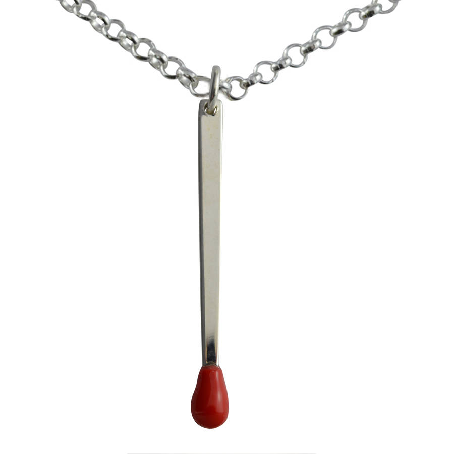 silver matchstick necklace by lily charmed