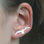 Swallow Sterling Silver Bird Ear Cuff Earrings, thumbnail 1 of 4