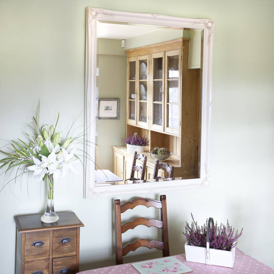 simple classic french ivory mirror by decorative mirrors online
