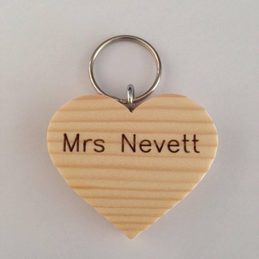 Image of Personalised Teacher Heart Shaped Keyring